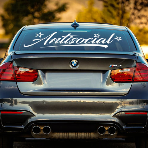 Antisocial Car Stickers JDM Windshield Banner Decoration Drift Stance Anime Motivation Dream Build Escape After Vinyl Decals