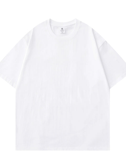 Heavy Weight Pure White 300G Men's Couple Short Sleeve T-Shirt