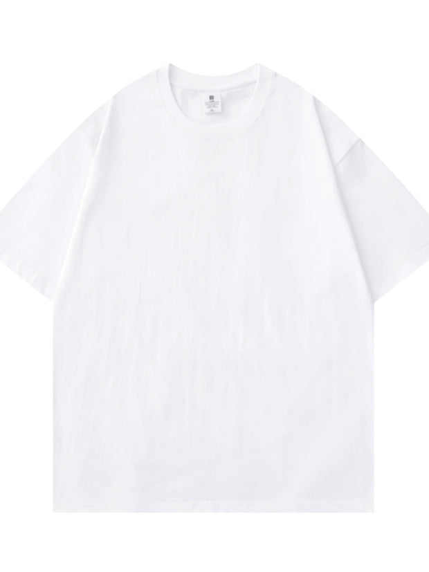 Heavy Weight Pure White 300G Men's Couple Short Sleeve T-Shirt