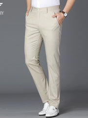 New Pinqi Amania Casual Pants Men's Business Straight-Leg Pants Thin and Silky Ice Silk Men's Long Pants Suit Pants