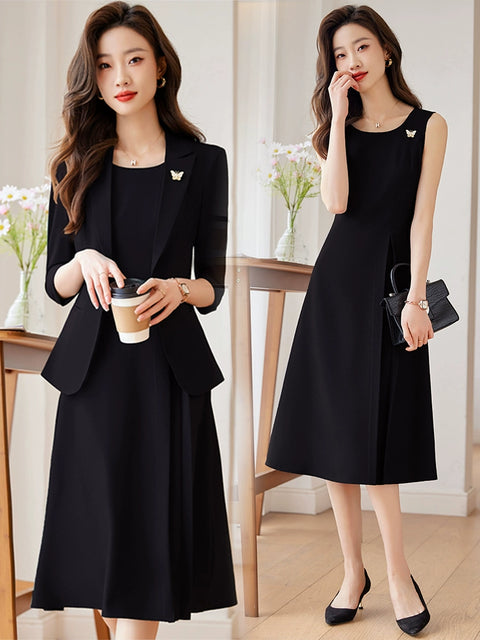 Business Suit and Dress 2024 New Arrival Summer Thin Business Suit Women's Temperament Office Suits Formal Suit Skirt