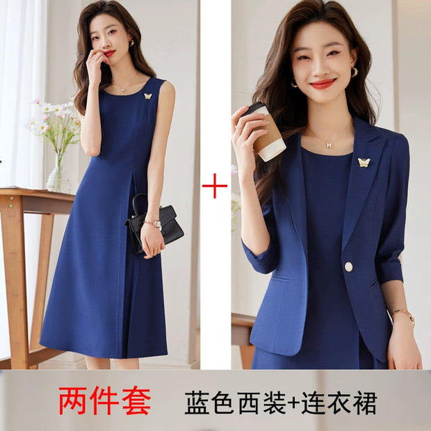 Business Suit and Dress 2024 New Arrival Summer Thin Business Suit Women's Temperament Office Suits Formal Suit Skirt