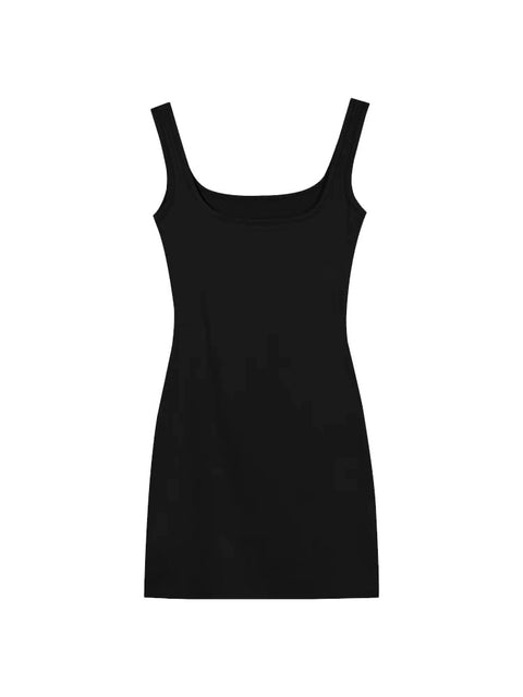 Early Spring Clothes Black Sexy Hip Spaghetti Straps Dress