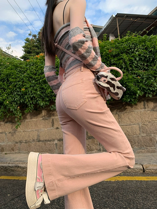 Dirty Pink High Waist Micro-LA 2024 New Jeans