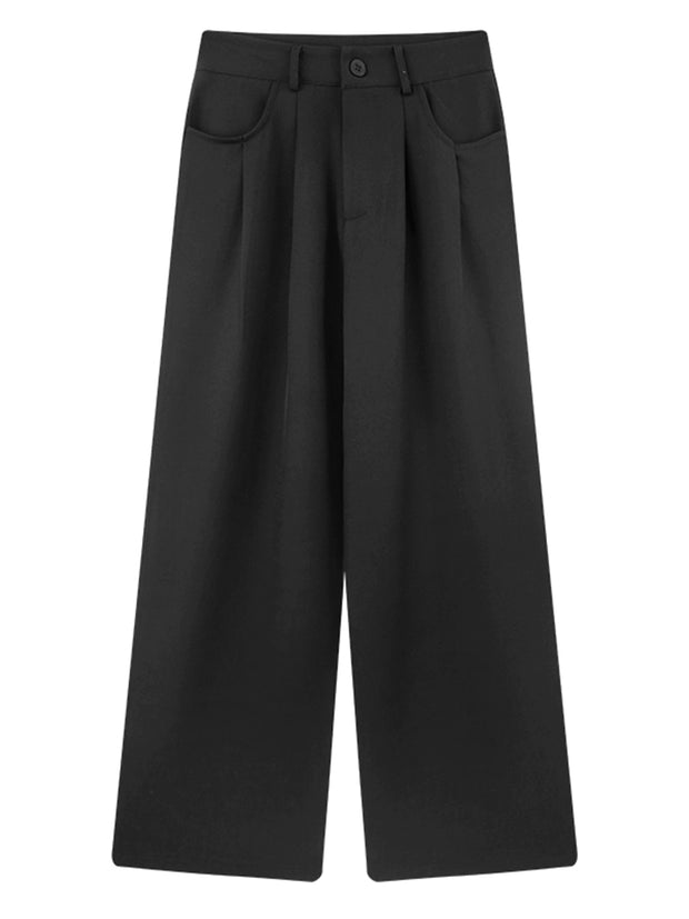 Retro Loose Straight-leg High Waist Drooping Mop Suit Pants