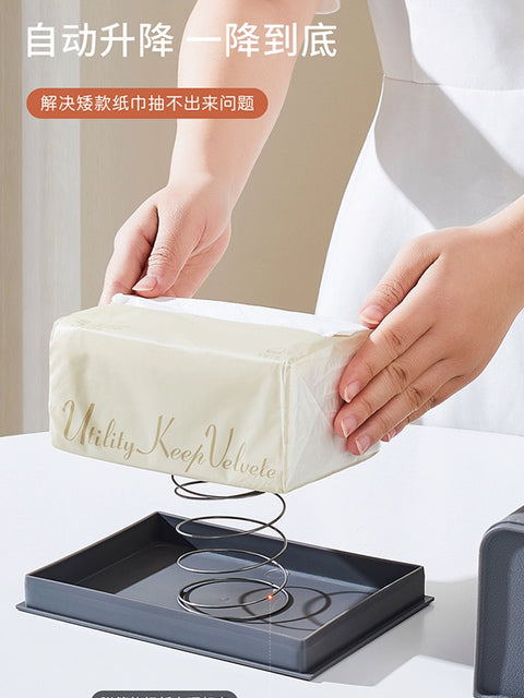 Tissue Box Living Room High-End Entry Lux Style Coffee Table Paper Extraction Storage Rack Office Creative Paper Napkin Storage Box Household