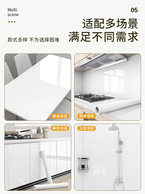 Kitchen Greaseproof Stickers Waterproof Self-Adhesive Wallpaper Moisture-Proof Stove Countertop Cupboard Renovation Tile Marble Film