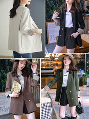 Coat Female Beige Casual Korean Style Suit Jacket