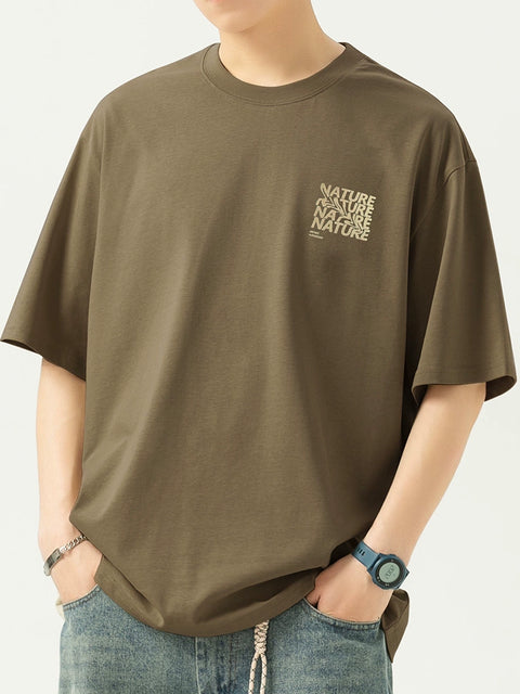 Trendy Men Casual Japanese Style Printing Short Sleeve T-shirt