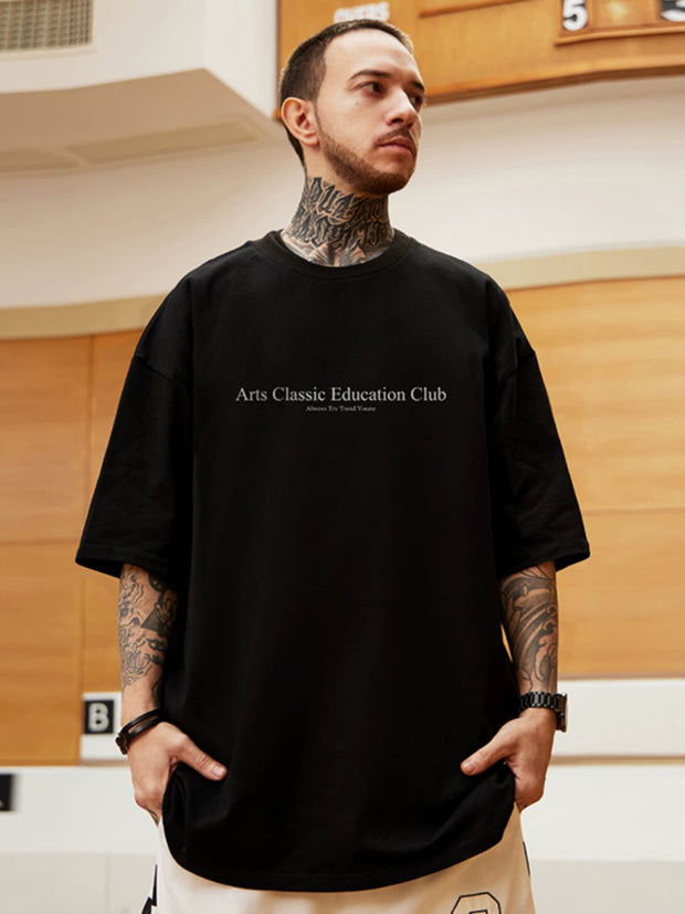 Heavy Weight Plus-Size Half Sleeve Black Letter plus Size T-shirt