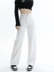 White Wide Leg 2024 New Arrival High Waist Denim