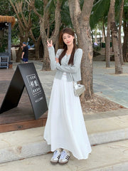 Sun Protection Casual Camisole Long Dress Three-Piece Set Cardigan