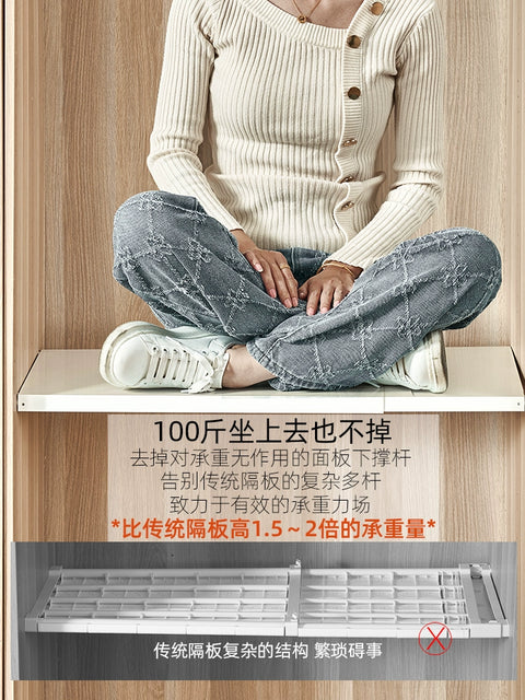 Wardrobe Layered Partition Retractable Wardrobe and Cabinet Partition Shoe Cabinet Organizing Storage Gadget Kitchen Compartment Iron Frame