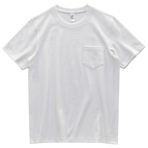 Heavy Weight Retro 260G Pocket Short Sleeve Pure White T-Shirt