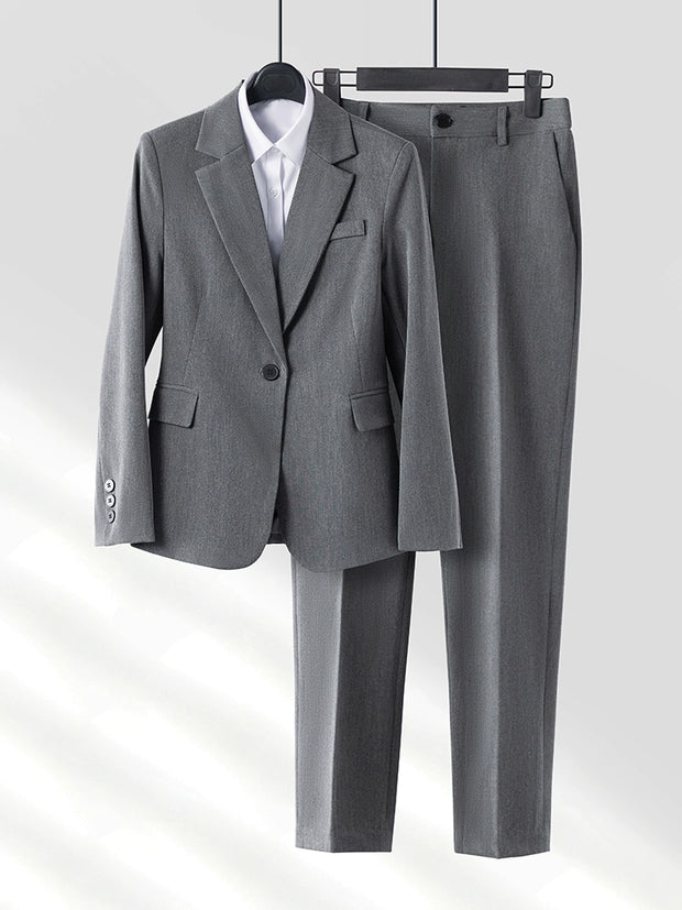 Coat Female Gray Temperament Office Suits Suit Jacket