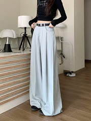 Niche Style High Waist Early Spring New Arrival Pure Color Loose Casual Pants