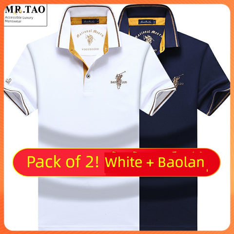 Summer Paul Lapel Men Short Sleeve T-Shirt Polo Shirt Pure Cotton Half Sleeve Top Clothes Loose Trendy plus Size New Arrival