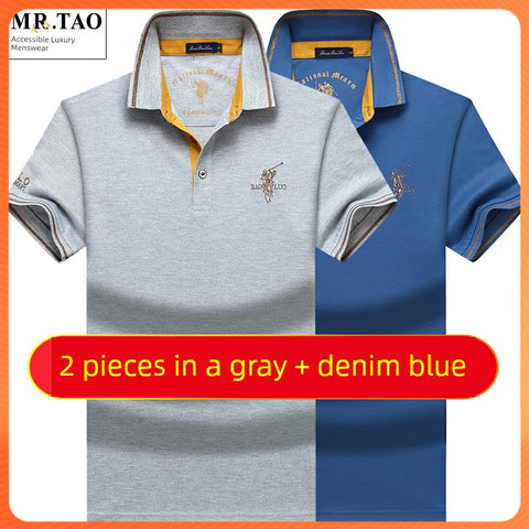 Summer Paul Lapel Men Short Sleeve T-Shirt Polo Shirt Pure Cotton Half Sleeve Top Clothes Loose Trendy plus Size New Arrival