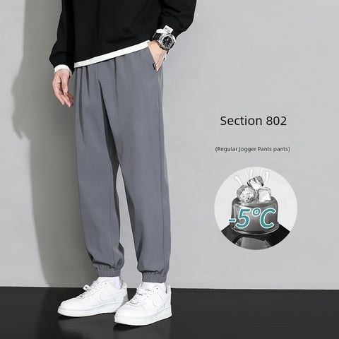 Trendy Men's Loose Spring and Summer Straight-leg Black Pants