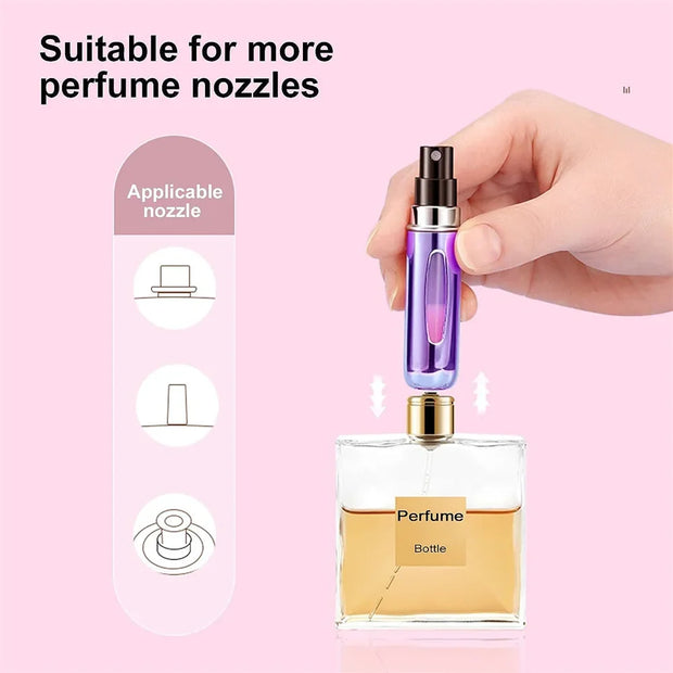 5ml Perfume Atomizer Portable Liquid Cosmetics Containers Traveling Mini Alcochol Perfume Refillable Bottles Empty Spray Bottle