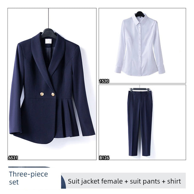 Coat Female Gray Temperament Office Suits Suit Jacket