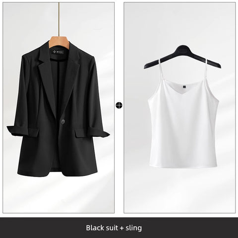 Thin Small Suit Coat Women's Summer 2023 New Business Suit Elegant Casual Suit Fancy Formal Wear