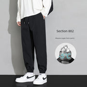 Trendy Men's Loose Spring and Summer Straight-leg Black Pants