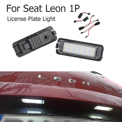 LED License Plate Lights For VW Seat Leon 1P Passat  CC 2011 Golf MK7 2015 Super Bright Number License Lamp Canbus Error Free