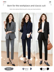 Coat Female Gray Temperament Office Suits Suit Jacket