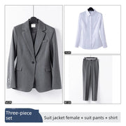 Coat Female Gray Temperament Office Suits Suit Jacket