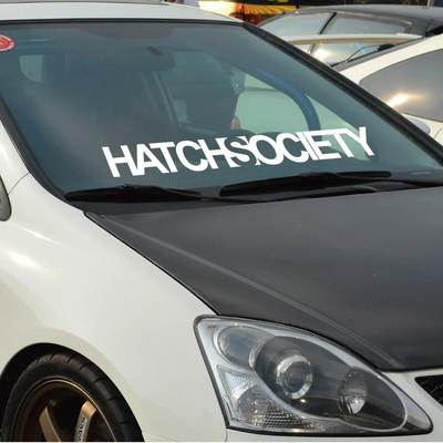 Hatch Society Car Stickers Windshield Banner JDM Graphics Fits Low Stance Decoration Sticker Die Cutting Vinyl Decals