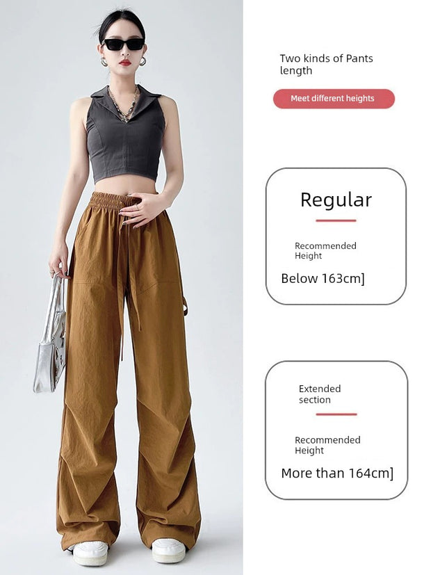 Spring & Fall Summer High Waist Drape Plus Size Casual Working Pants