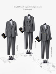 Coat Female Gray Temperament Office Suits Suit Jacket