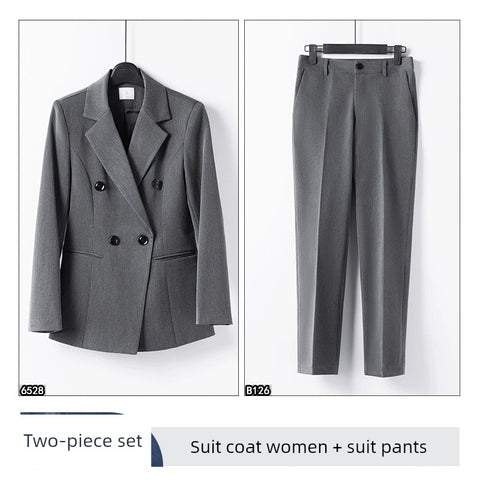 Coat Female Gray Temperament Office Suits Suit Jacket