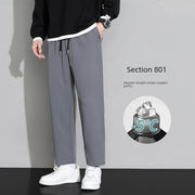 Trendy Men's Loose Spring and Summer Straight-leg Black Pants