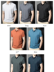 [Brand Factory] Polo Shirt Men Ice Silk Short Sleeve T-shirt Summer New Arrival Men's Clothing Lapel Thin Pure Color