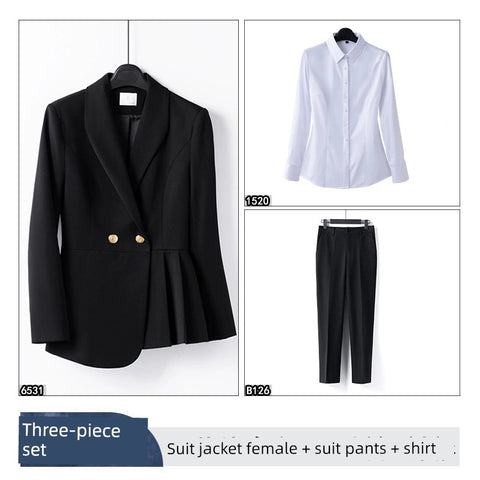 Coat Female Gray Temperament Office Suits Suit Jacket