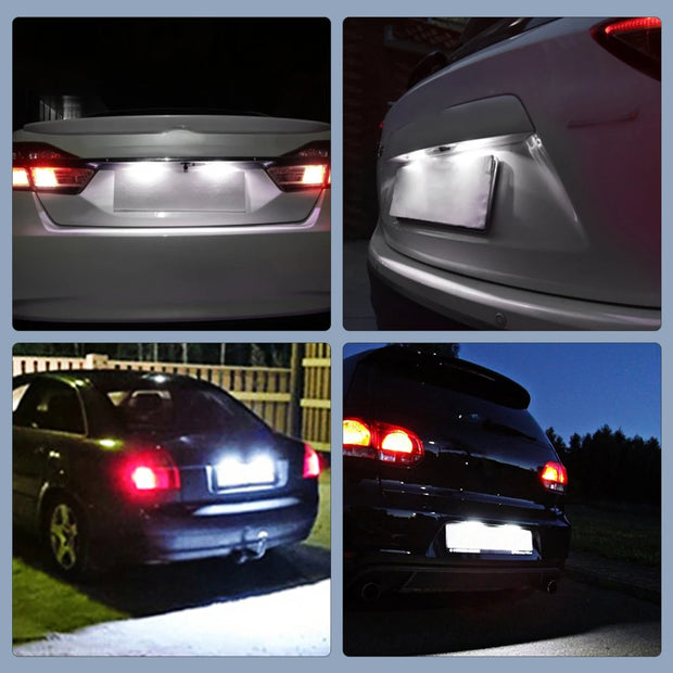 LED License Plate Lights For VW Seat Leon 1P Passat  CC 2011 Golf MK7 2015 Super Bright Number License Lamp Canbus Error Free