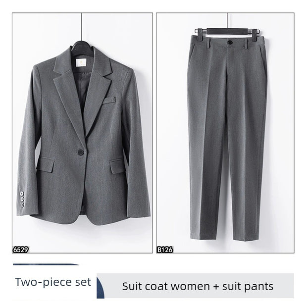 Coat Female Gray Temperament Office Suits Suit Jacket