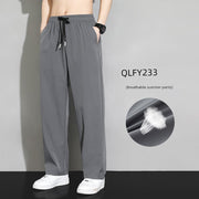 Trendy Men's Loose Spring and Summer Straight-leg Black Pants