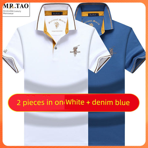 Summer Paul Lapel Men Short Sleeve T-Shirt Polo Shirt Pure Cotton Half Sleeve Top Clothes Loose Trendy plus Size New Arrival