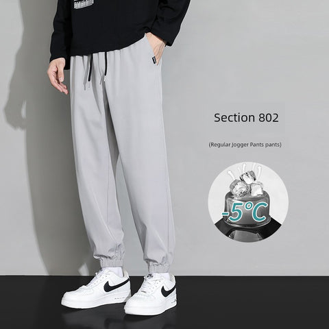 Trendy Men's Loose Spring and Summer Straight-leg Black Pants