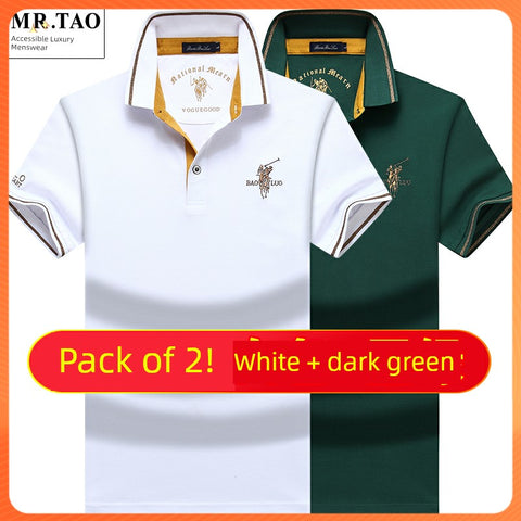 Summer Paul Lapel Men Short Sleeve T-Shirt Polo Shirt Pure Cotton Half Sleeve Top Clothes Loose Trendy plus Size New Arrival