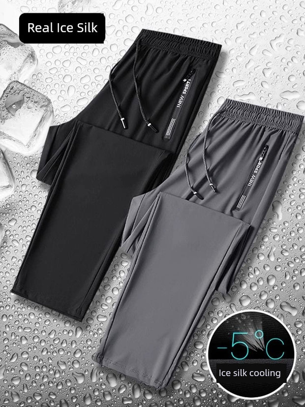 Affordable 2 Pieces Ice Silk Quick-Drying Straight-leg Cool Pants