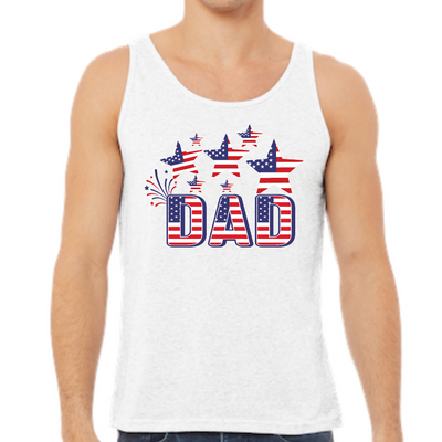 Mens Tank Top Fitness Shirt Dad Independence Day 4th Of July