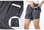 Men Inch Running Shorts 2 In 1 Quick Dry Training Marathon Fitness