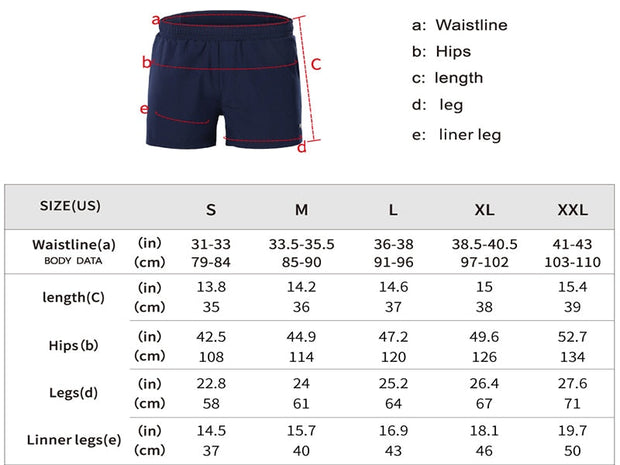 Men Inch Running Shorts 2 In 1 Quick Dry Training Marathon Fitness