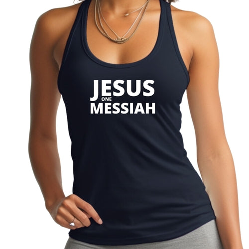 Womens Tank Top Fitness Shirt Jesus One Messiah