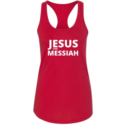 Womens Tank Top Fitness Shirt Jesus One Messiah